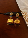 Gold plated black antique earrings