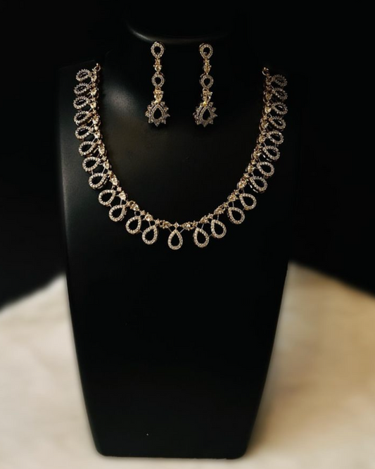 GOLD PLATED SILVER AD NECKLACE SET